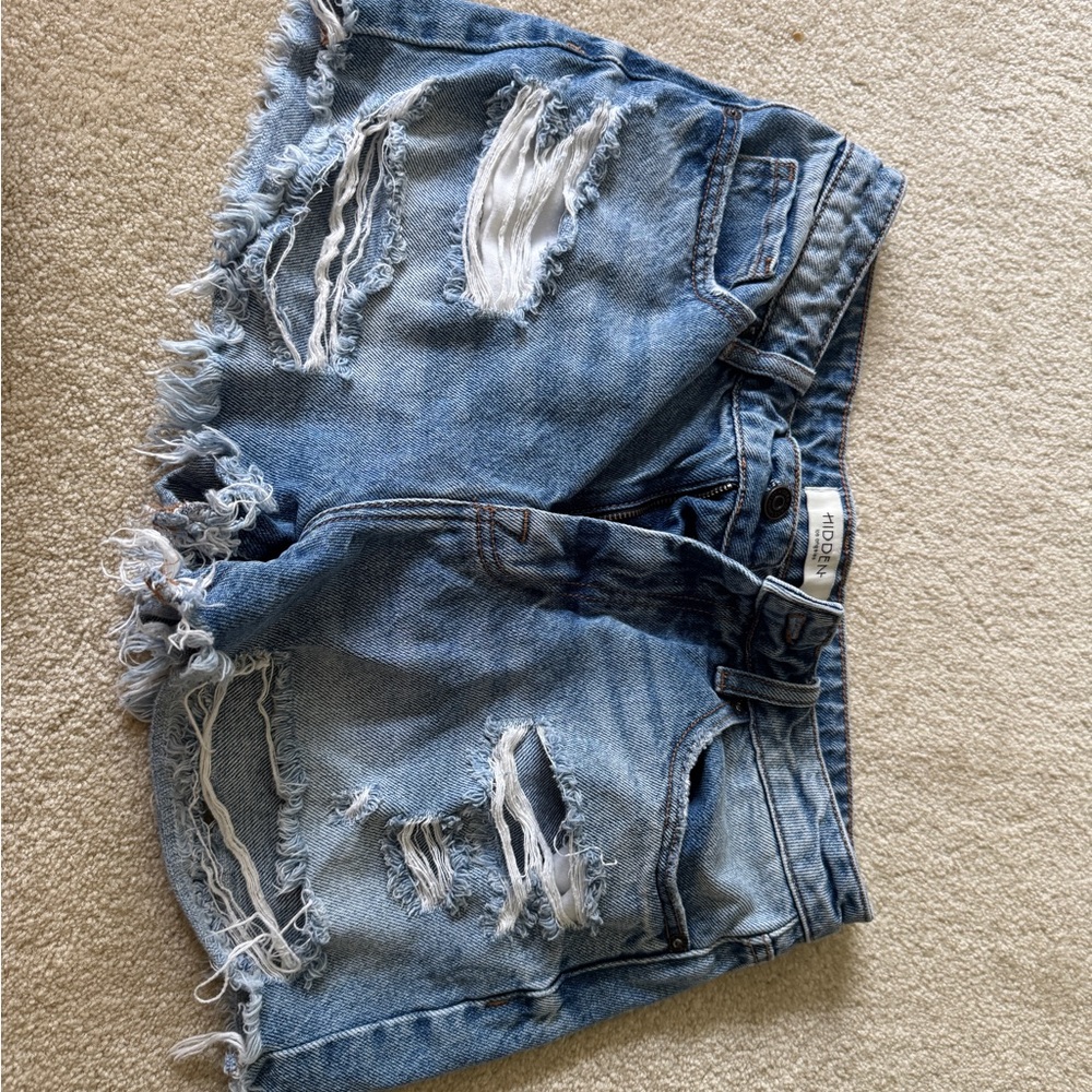 Topshop Blue Denim Shorts